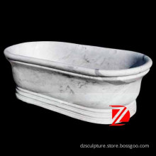 white marble morden stone bathtub